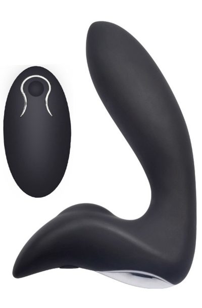 Plug anal vibrant 12 programmes et télecommande USB Taille : TU, Couleur : Noir