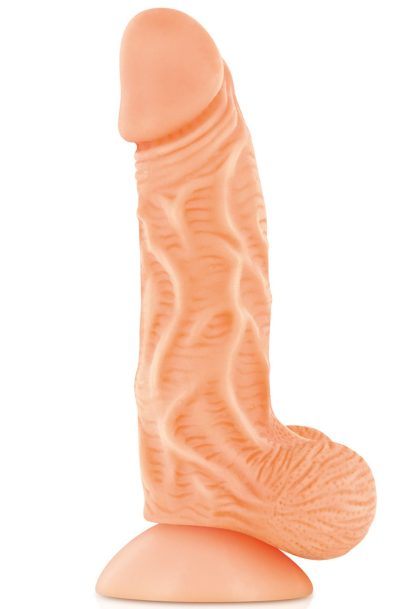 Accueil 16 Gode réaliste veiné ventouse va-et-vient prépuce testicules billes mouvantes 18.5cm Taille : TU, Couleur : Chair