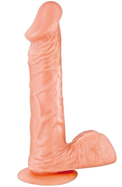 Accueil 18 Gode réaliste veiné avec testicules et ventouse 18cm Taille : TU, Couleur : Chair