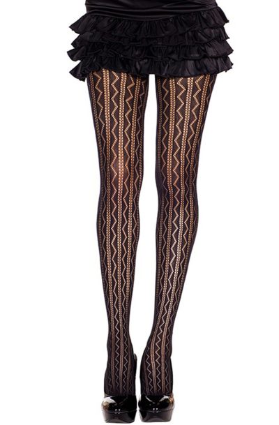 Accueil 15 Collant nylon fantaisie noir mi-saison ajouré géométrique Taille : TU, Couleur : Noir
