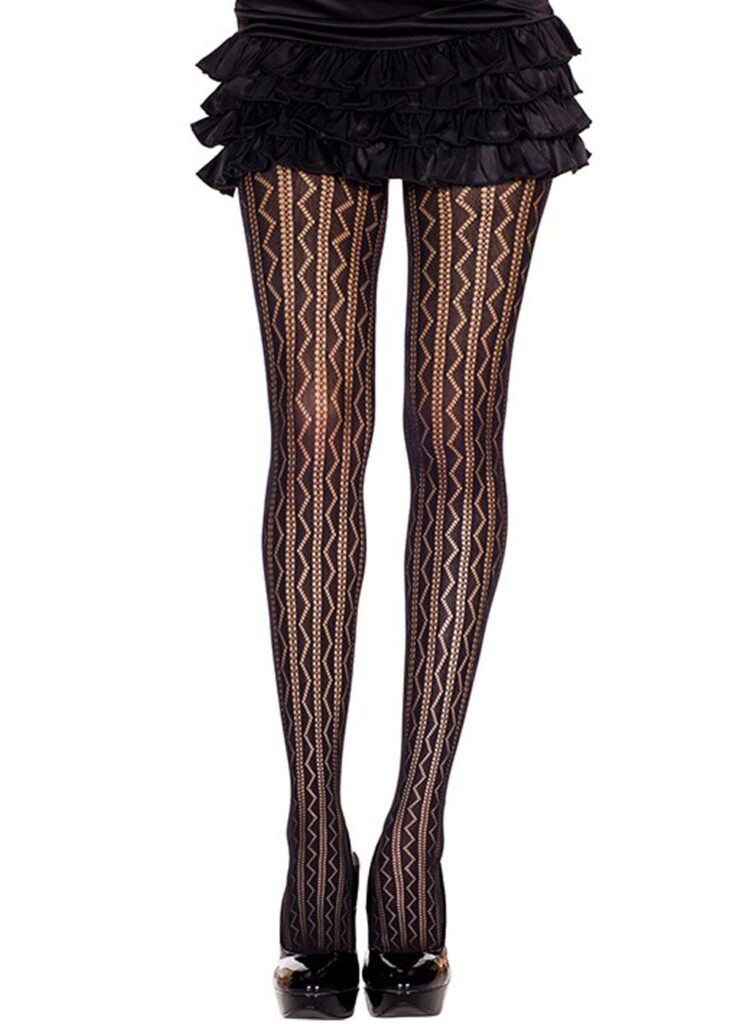 Accueil 12 Collant nylon fantaisie noir mi-saison ajouré géométrique Taille : TU, Couleur : Noir