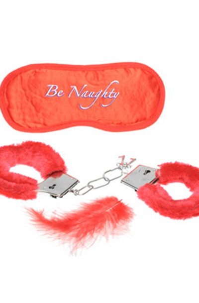 Accueil 12 Kit masque menottes duvet et plume Taille : TU, Couleur : Rouge