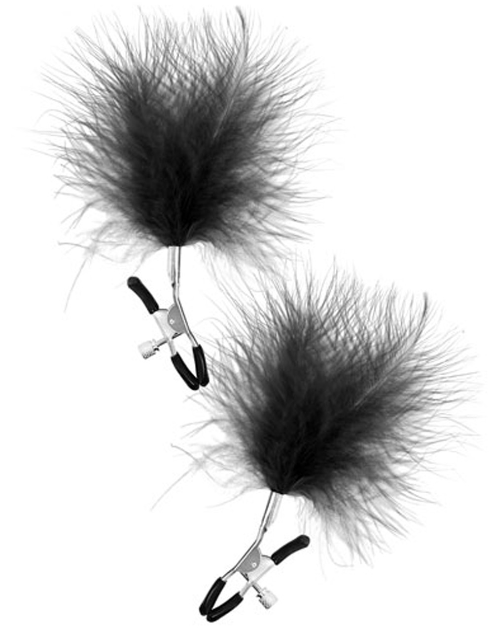 Pinces à seins pression réglable grande plumeau noir Taille : TU, Couleur : Noir 1 Pinces à seins pression réglable grande plumeau noir Taille : TU, Couleur : Noir