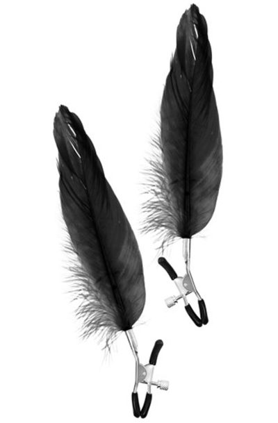 Accueil 14 Pinces à seins pression réglable grande plume noire Taille : TU, Couleur : Noir