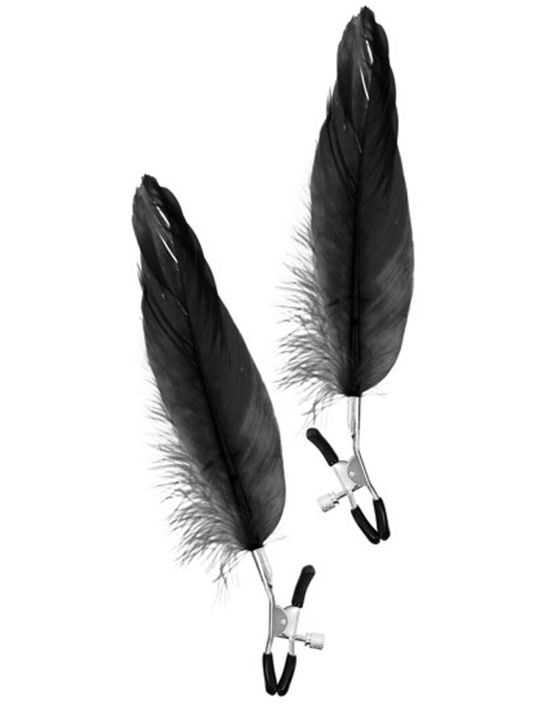 Accueil 10 Pinces à seins pression réglable grande plume noire Taille : TU, Couleur : Noir