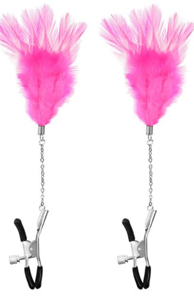 Accueil 18 Pinces à seins pression réglable plumes roses Taille : TU, Couleur : Rose