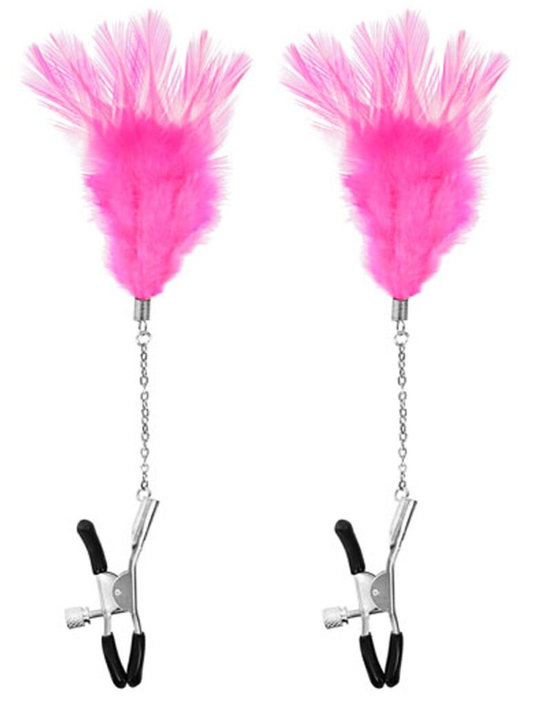 Accueil 17 Pinces à seins pression réglable plumes roses Taille : TU, Couleur : Rose