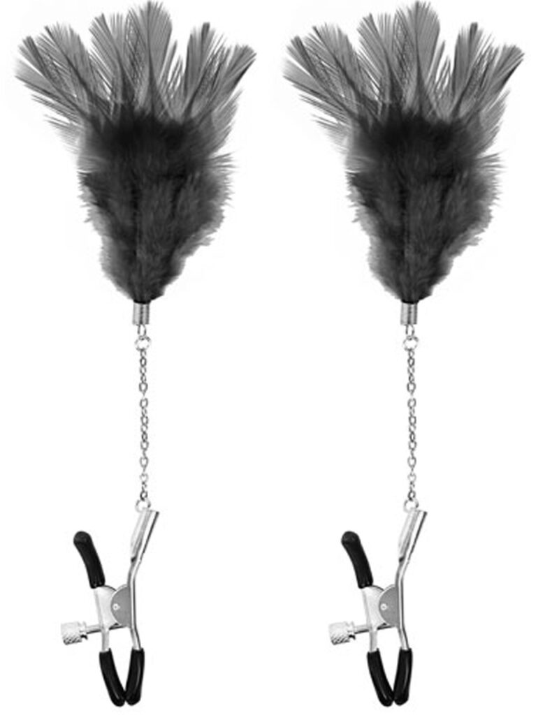 Accueil 11 Pinces à seins pression réglable plumes noires Taille : TU, Couleur : Noir