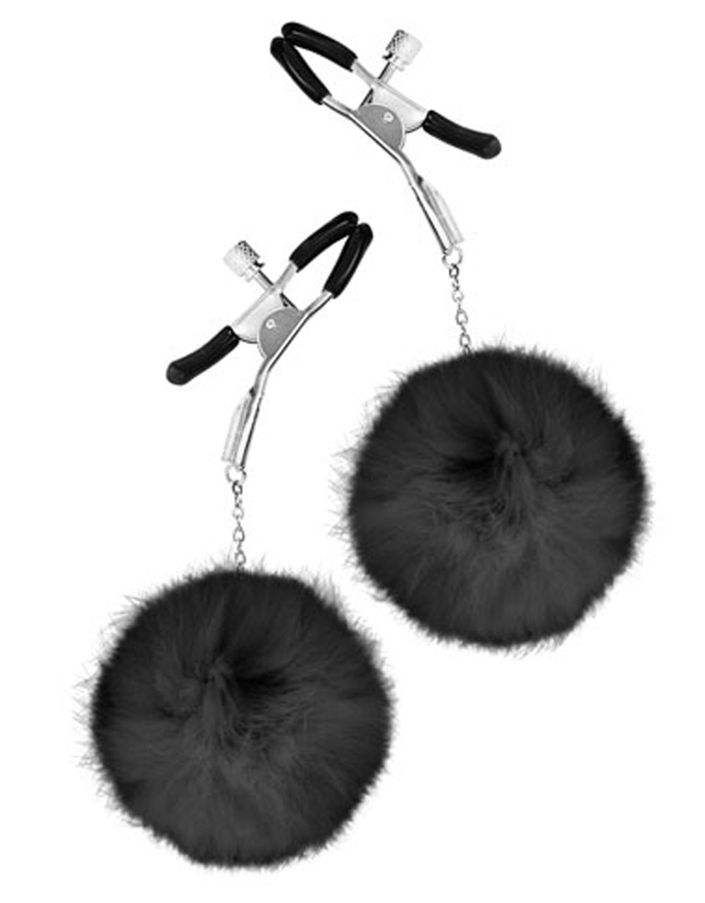 Pinces à seins pression réglable pompons noirs Taille : TU, Couleur : Noir 1 Pinces à seins pression réglable pompons noirs Taille : TU, Couleur : Noir
