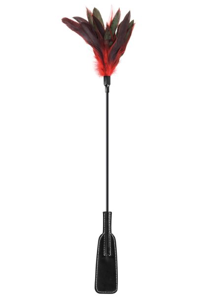 Accueil 16 Cravache noire bdsm avec plumes noires rouges Taille : TU, Couleur : Noir
