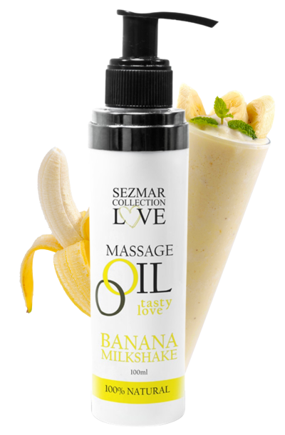 Huile de massage comestible milkshake banane 100ml 100% naturelle Taille : TU, Parfum : Banane