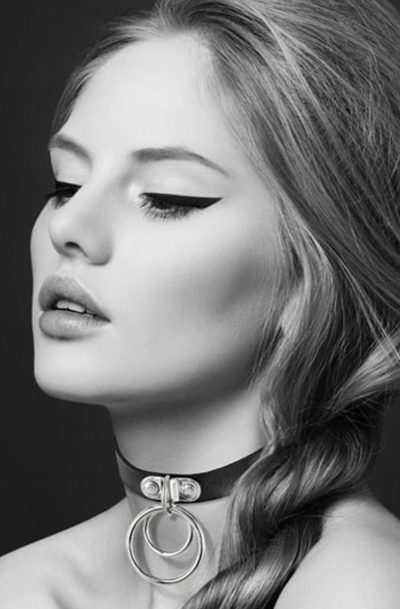 Accueil 13 Collier en cuir noir SM avec double anneau métal argenté pour laisse Taille : TU, Couleur : Noir