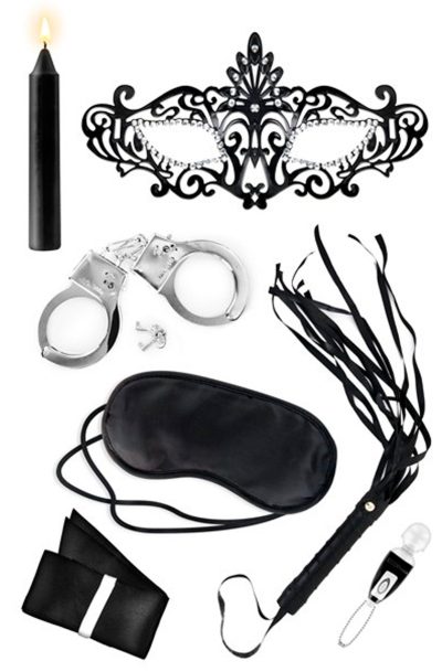 Ensemble fétichiste initiation BDSM et soumission Taille : TU, Couleur : Noir