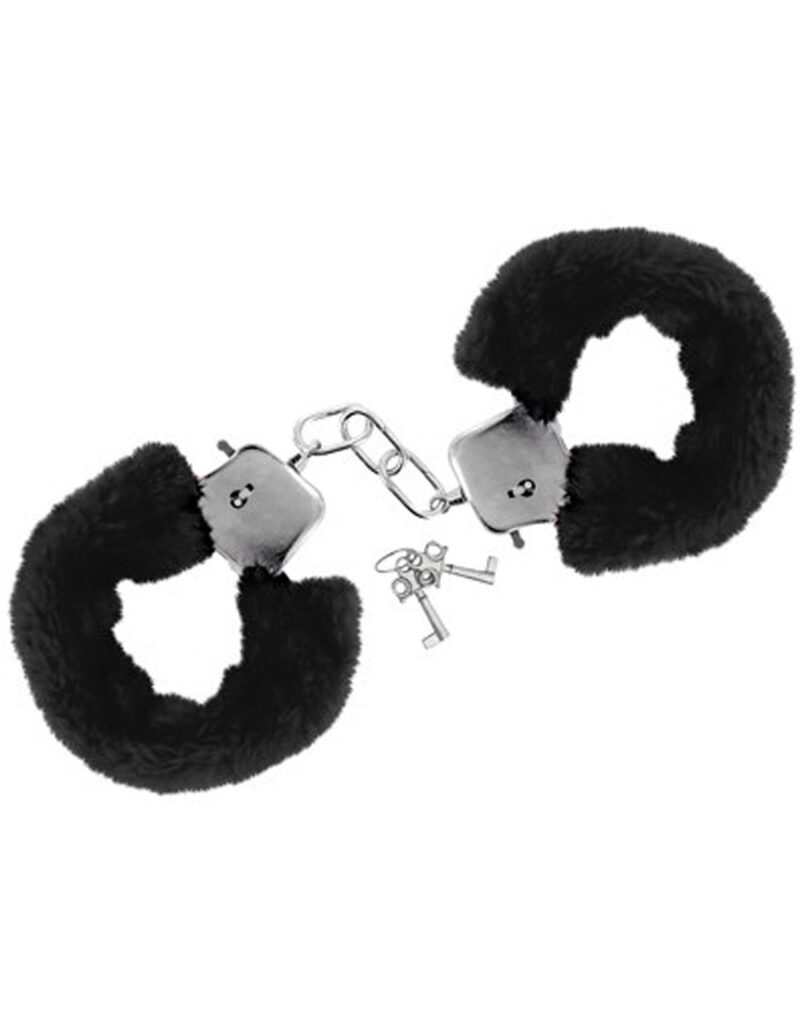 Accueil 11 Menottes fourrure noires de poignets avec sécurité Taille : TU, Couleur : Noir