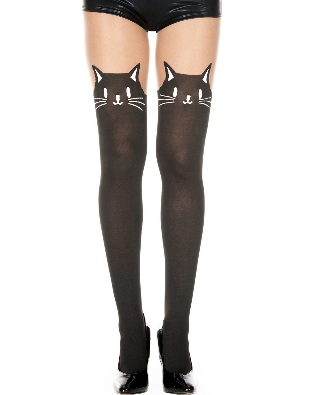 Collant semi opaque avec tête de chat fantaisie Taille : TU, Couleur : Noir 1 Collant semi opaque avec tête de chat fantaisie Taille : TU, Couleur : Noir