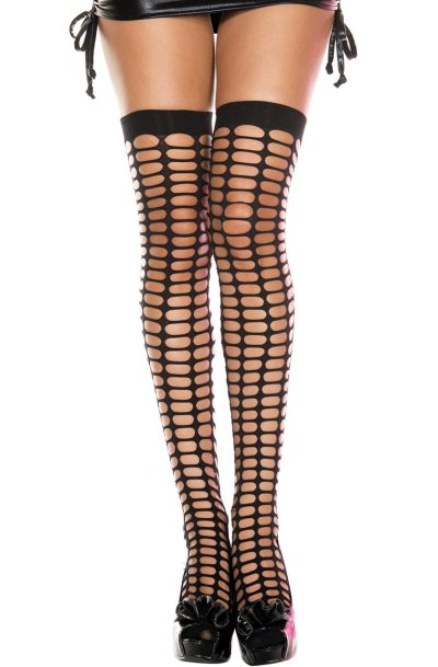 Bas noir style filet Taille : TU, Couleur : Noir