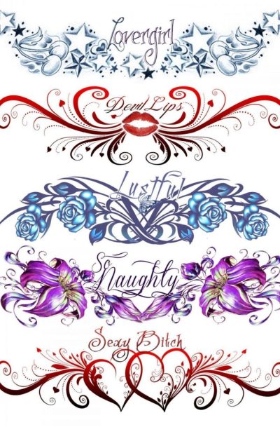 Tatouage éphémère - Plaque de 5 tattoos Couleur : Multicouleur