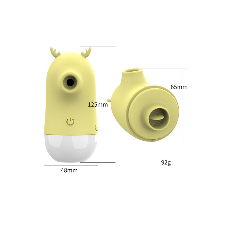 2 en 1 Stimulateur clitoridien par vibrations et par langue USB Cerf Couleur : Jaune 3 2 en 1 Stimulateur clitoridien par vibrations et par langue USB Cerf Couleur : Jaune – Image 3