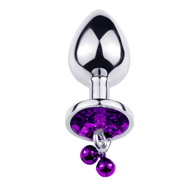Plug bijou aluminium violet avec clochettes Taille S JINGLE 3 Plug bijou aluminium violet avec clochettes Taille S JINGLE – Image 3