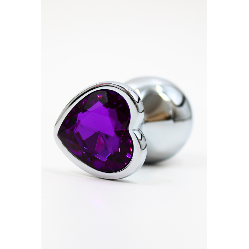 Plug bijou en aluminium bijou coeur violet Medium LOVELY 3 Plug bijou en aluminium bijou coeur violet Medium LOVELY – Image 3